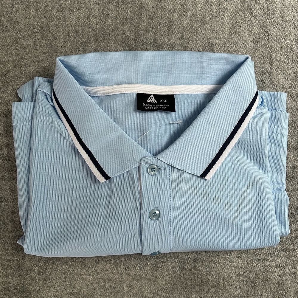 Zity Sky Blue Polo Golf Shirt Classic Men’s XXL new Baby Short Sleeve Activewear